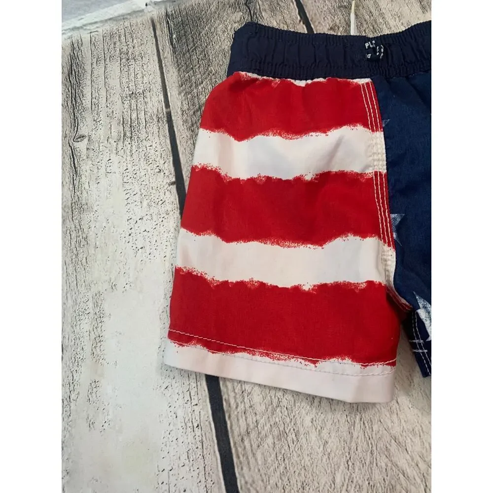 THE CHILDREN’S PLACE Boy’s Drawstring Patriotic Swim Trunks / Size: 6-9 Months